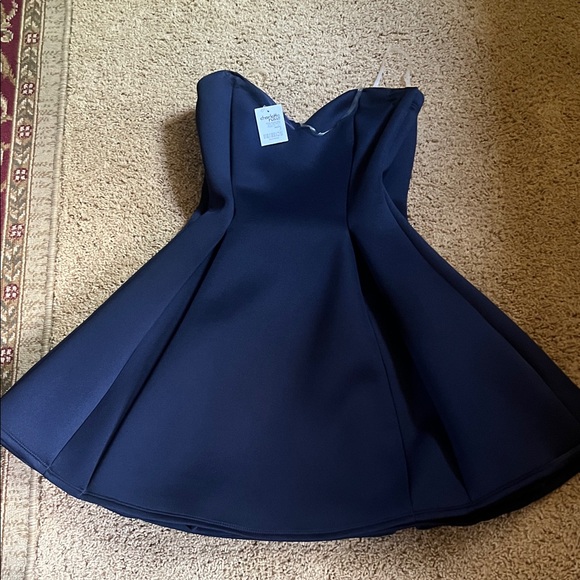 Charlotte Russe Dresses & Skirts - Charlotte Russe Navy Strapless Fit-and-Flare Dress